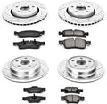 Front and Rear Carbon Fiber Brake Pads with Drilled & Slotted Brake Rotors Kit S4774
