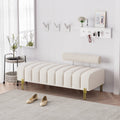 52" Velvet Upholstered Bench with Golden Metal Legs U423756