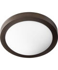Flush Mount Light in Oiled Bronze with Satin Opal J622