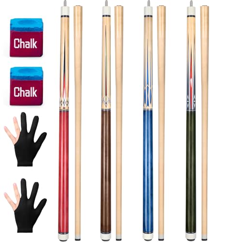 4 Pcs 58 Inch Canadian Maple Wood Pool Cue Stick K985100