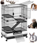 X-Large 43” 4-Story Indoor/Outdoor Rabbit Guinea Pig Hutch Cage with Washable Tray K8060