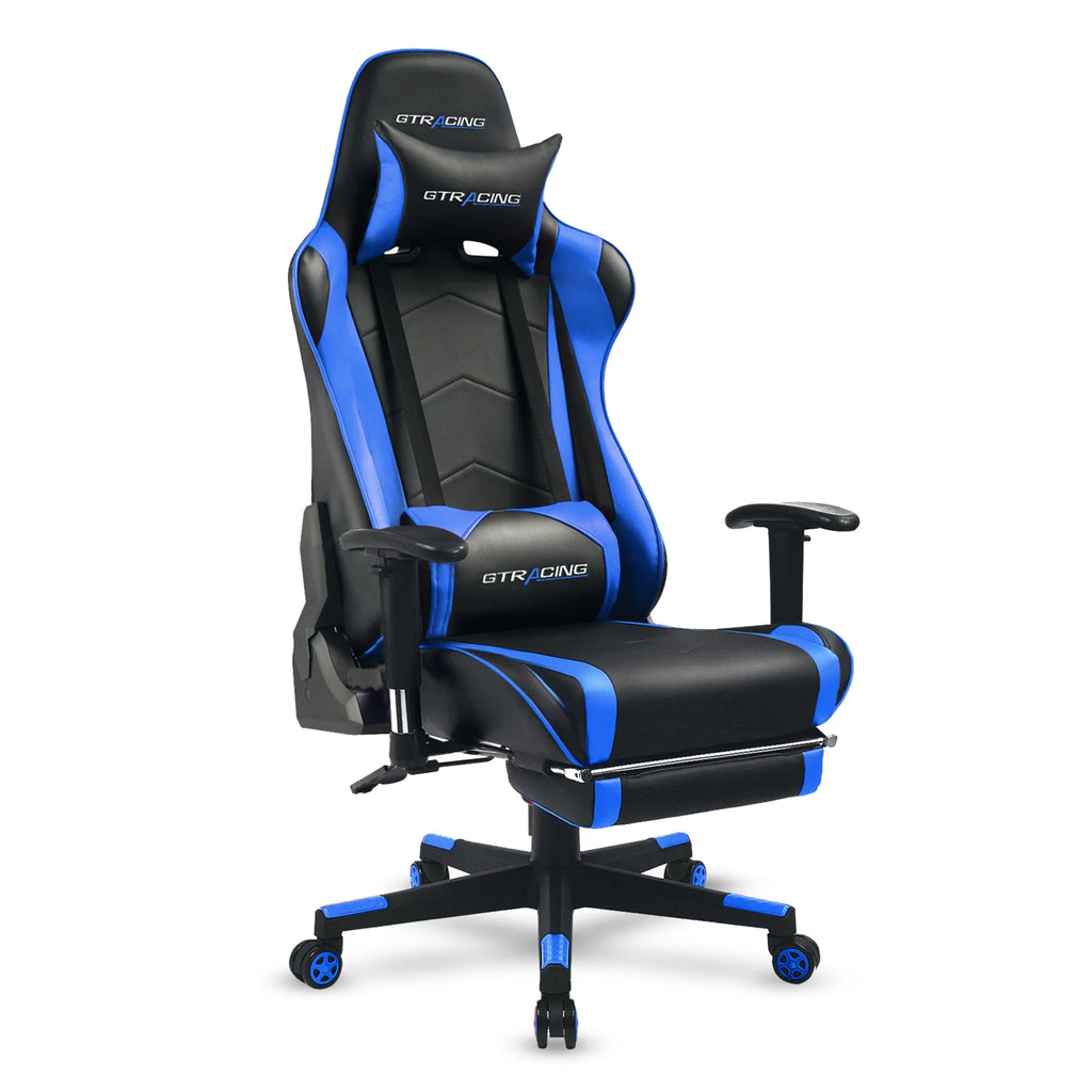 Red PU Leather Gaming Chair with Footrest Y117