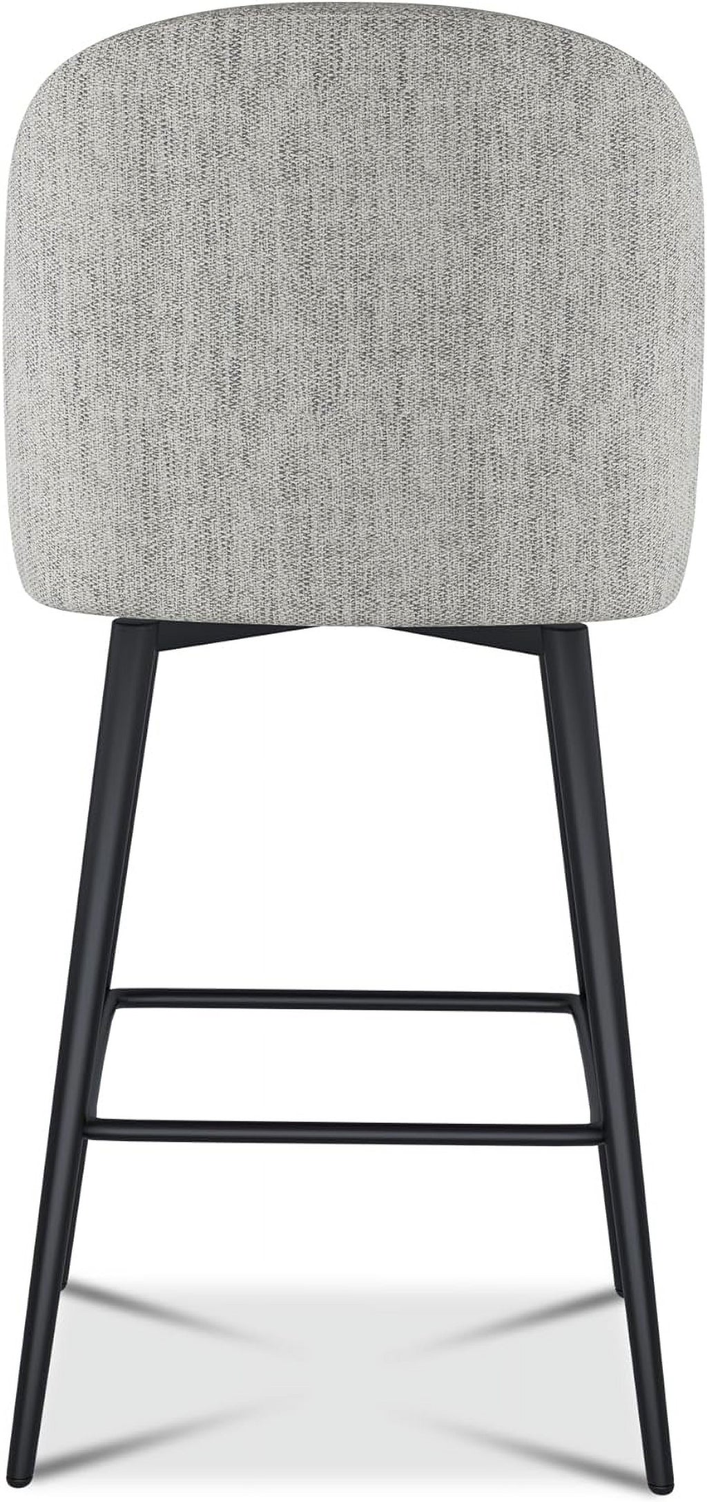 26 Inch Upholstered Swivel Bar Stools Set of 2 with Back and Metal Legs H574665