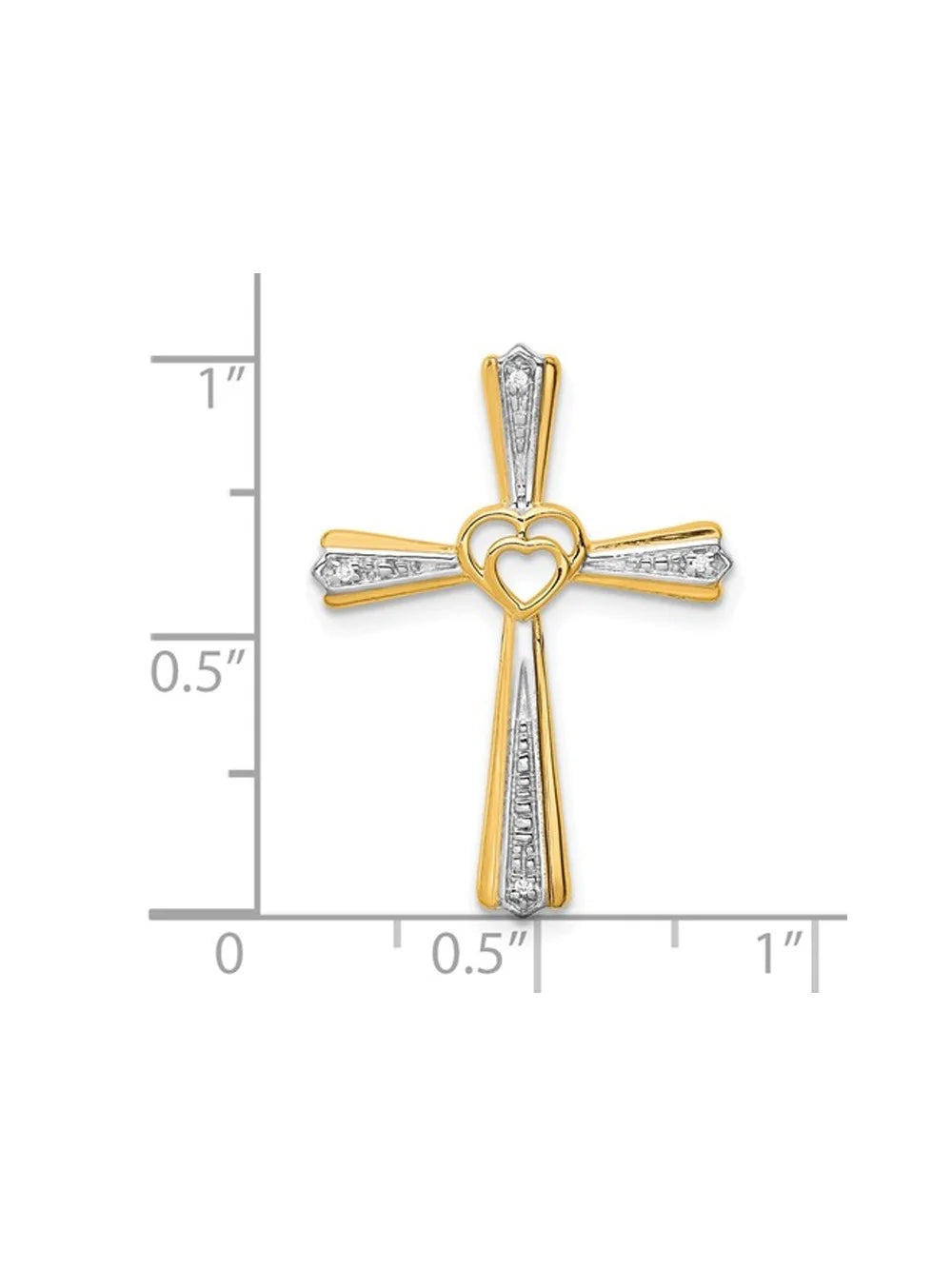 10K Yellow Gold Cross Pendant Necklace with Chain and Diamond Accent Z92809