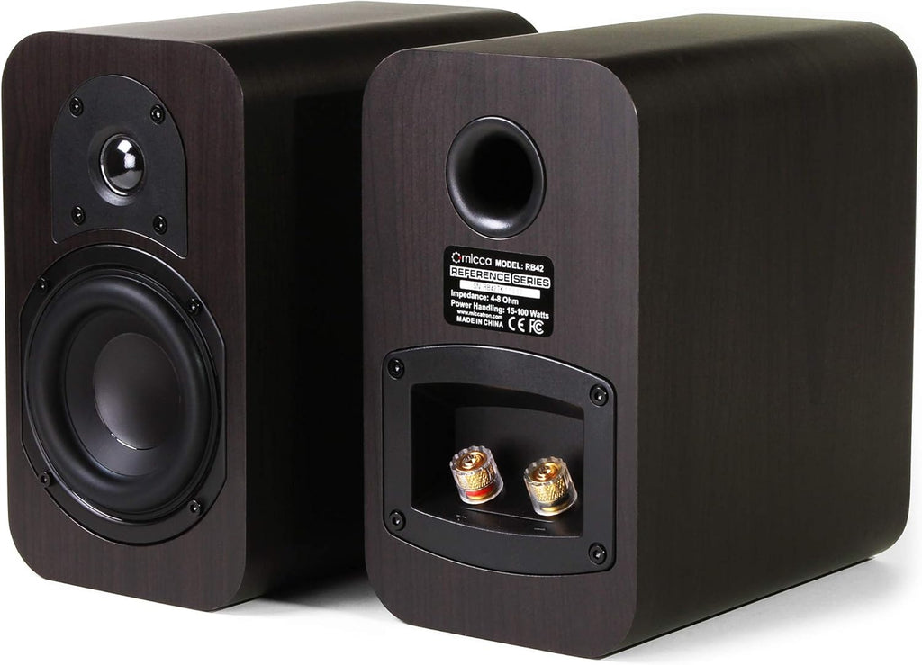 Dark Walnut Bookshelf Speaker with 4-Inch Woofer and Silk Tweeter V931768