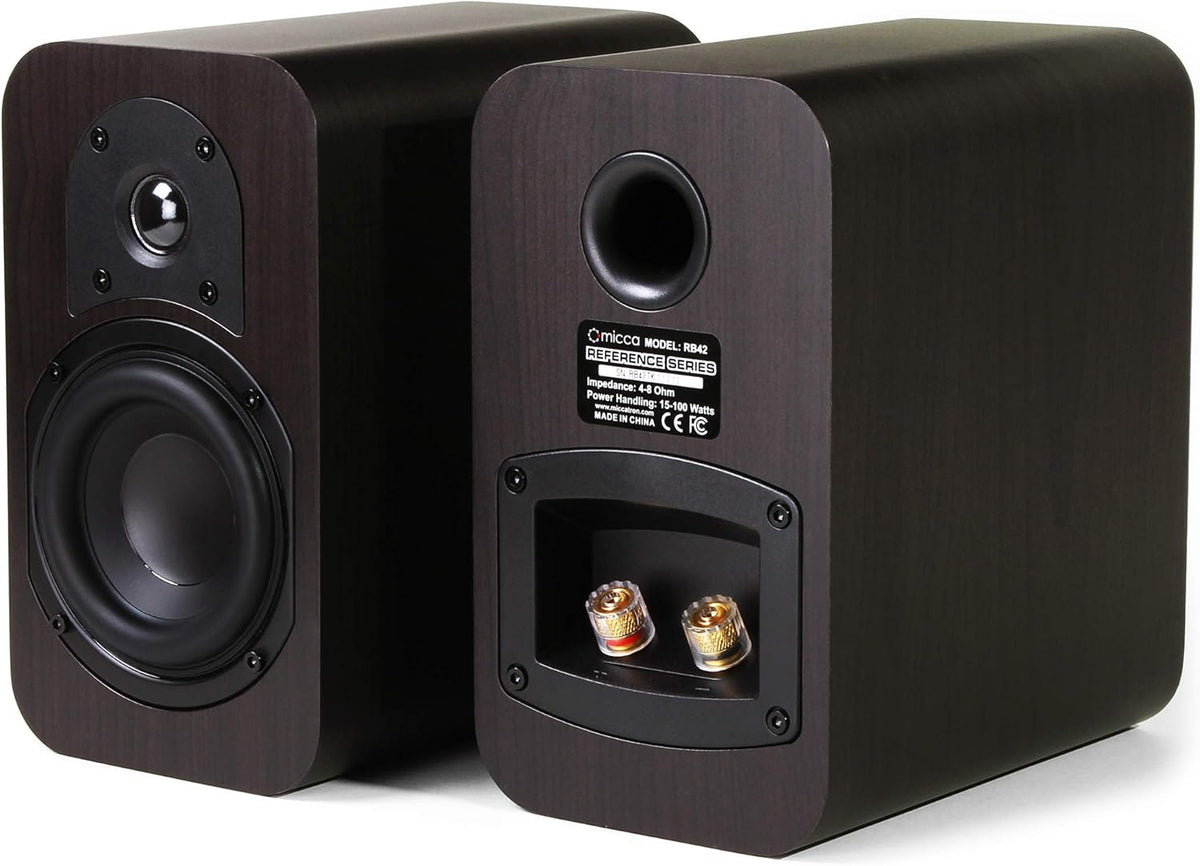 Dark Walnut Bookshelf Speaker with 4-Inch Woofer and Silk Tweeter V931768