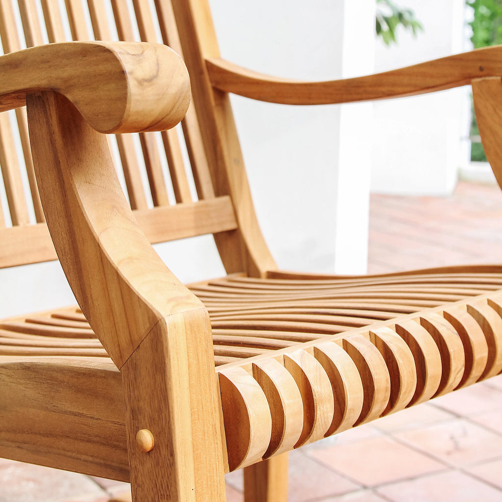 3-piece Teak Outdoor Rocking Chair Chat Set M1794