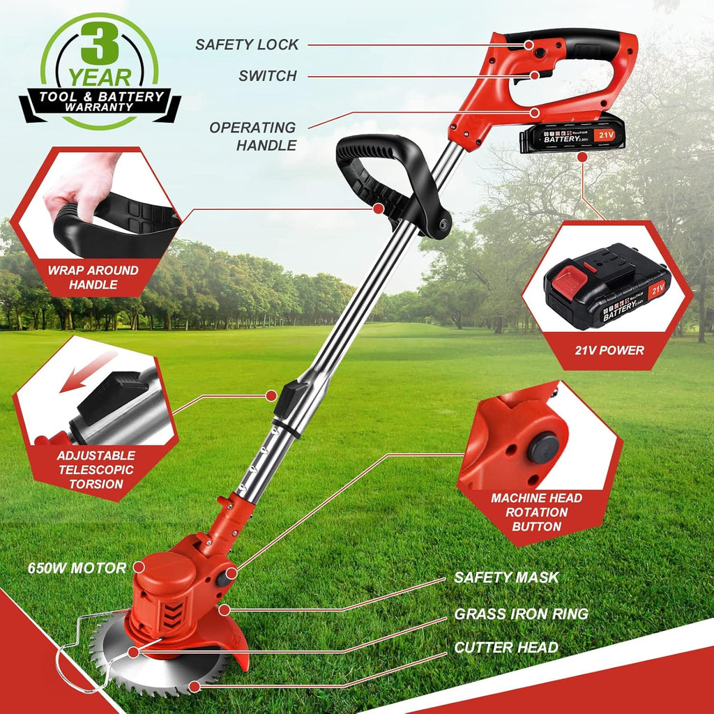 21V Cordless String Trimmer with 2 Batteries W21121