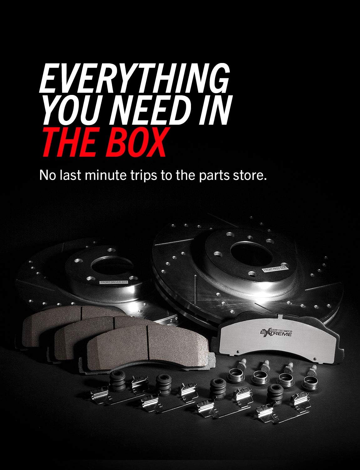 Front and Rear Carbon Fiber Brake Pads with Drilled & Slotted Brake Rotors Kit J7525