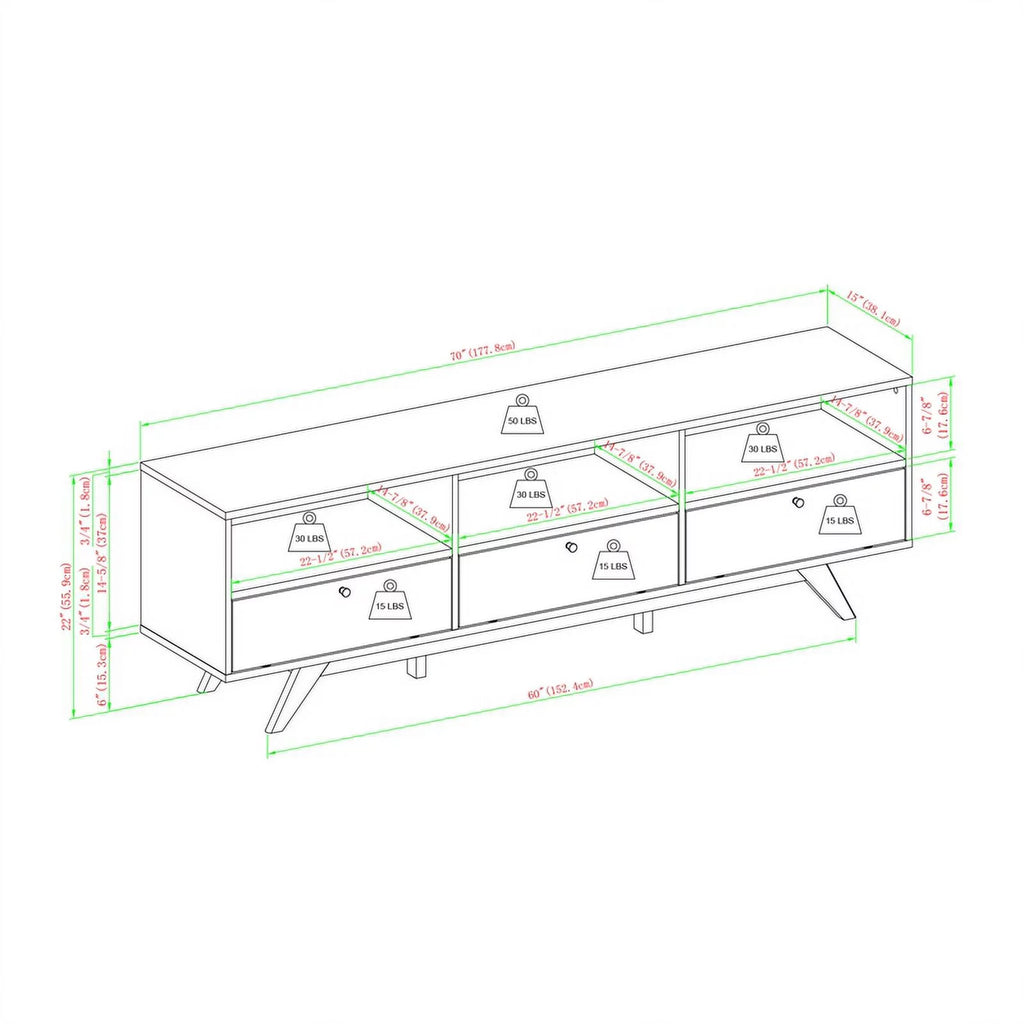 Black Wood TV Stand with Storage C93400