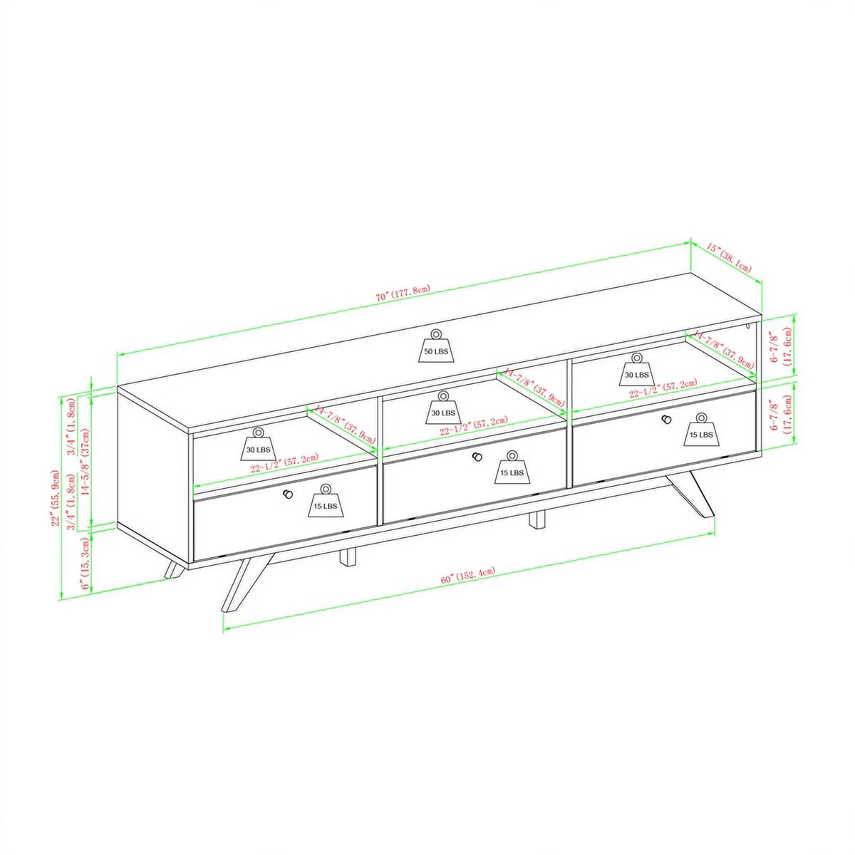 Black Wood TV Stand with Storage C93400