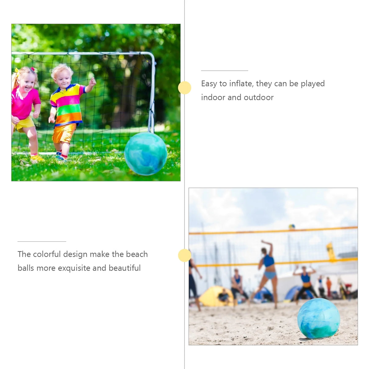 5 PCS Beach Ball Inflatables Glossy Panel Children’s Toys Pvc C45981