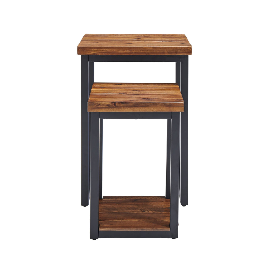 Rustic Wood Nesting End Tables (Set of 2) X621