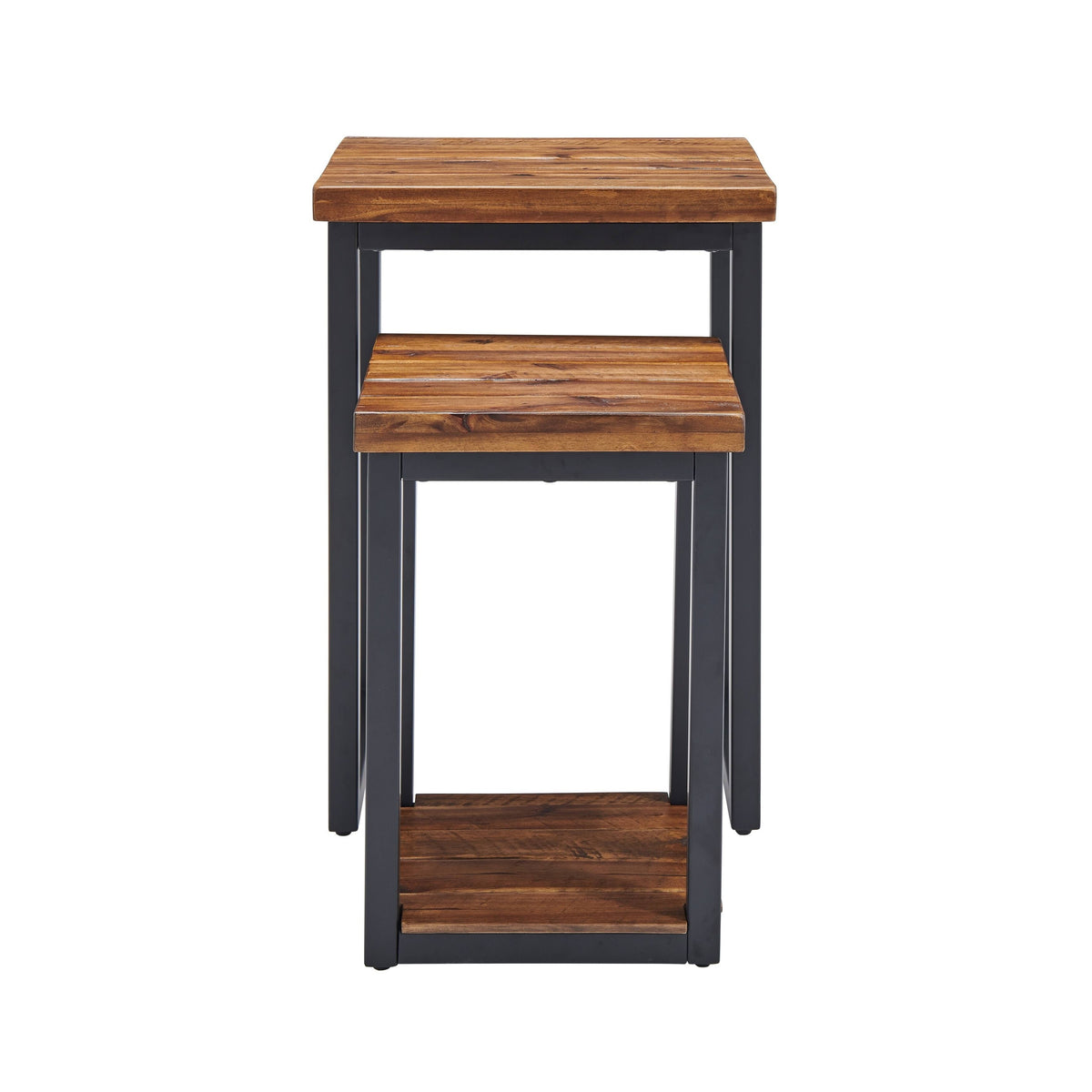 Rustic Wood Nesting End Tables (Set of 2) X621