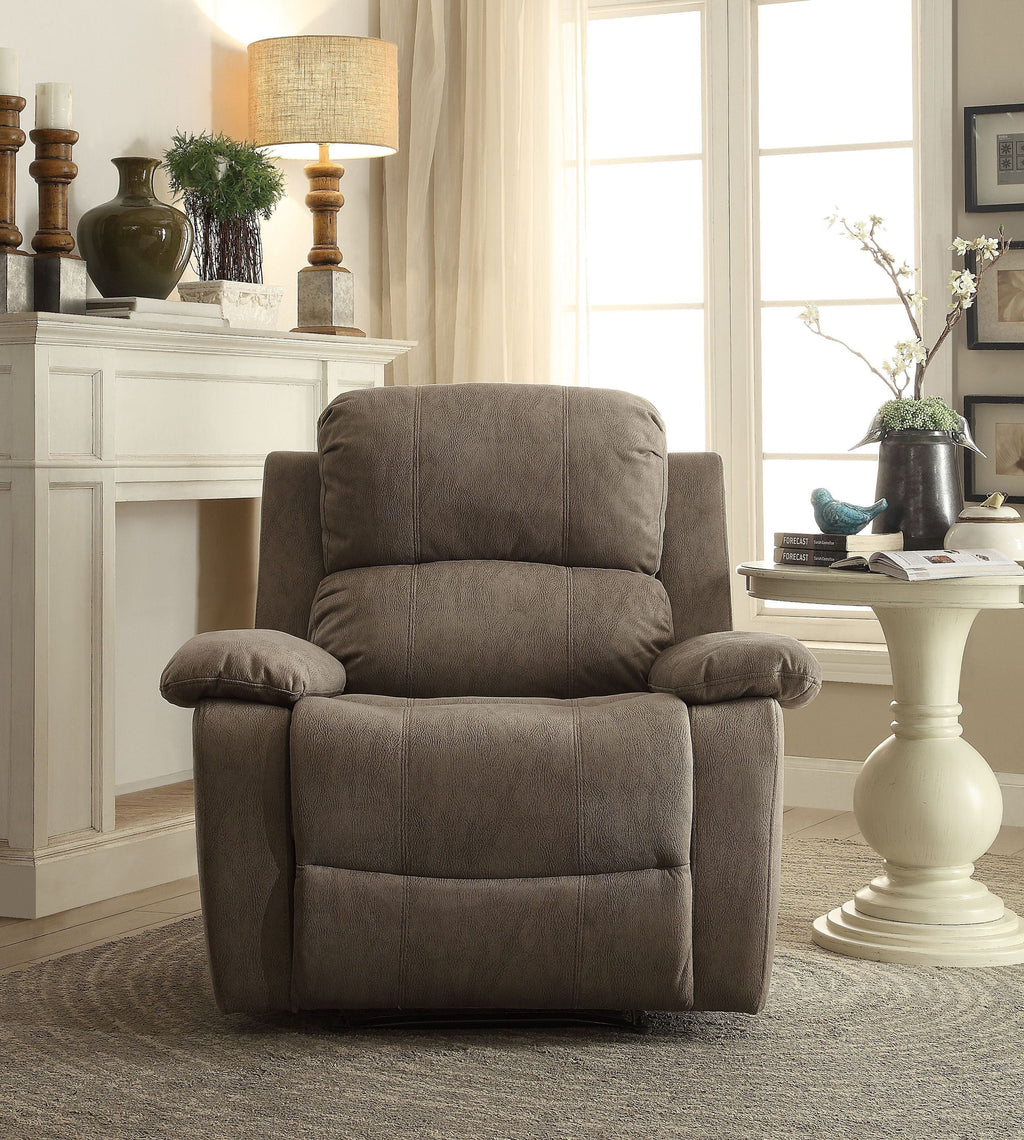 Gray Microfiber Recliner T1034