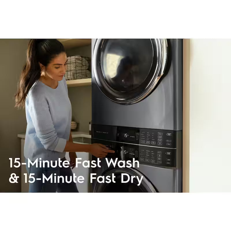 4.5 cu. ft. Washer and 8.0 cu. ft. Electric Dryer Laundry Tower in White V916
