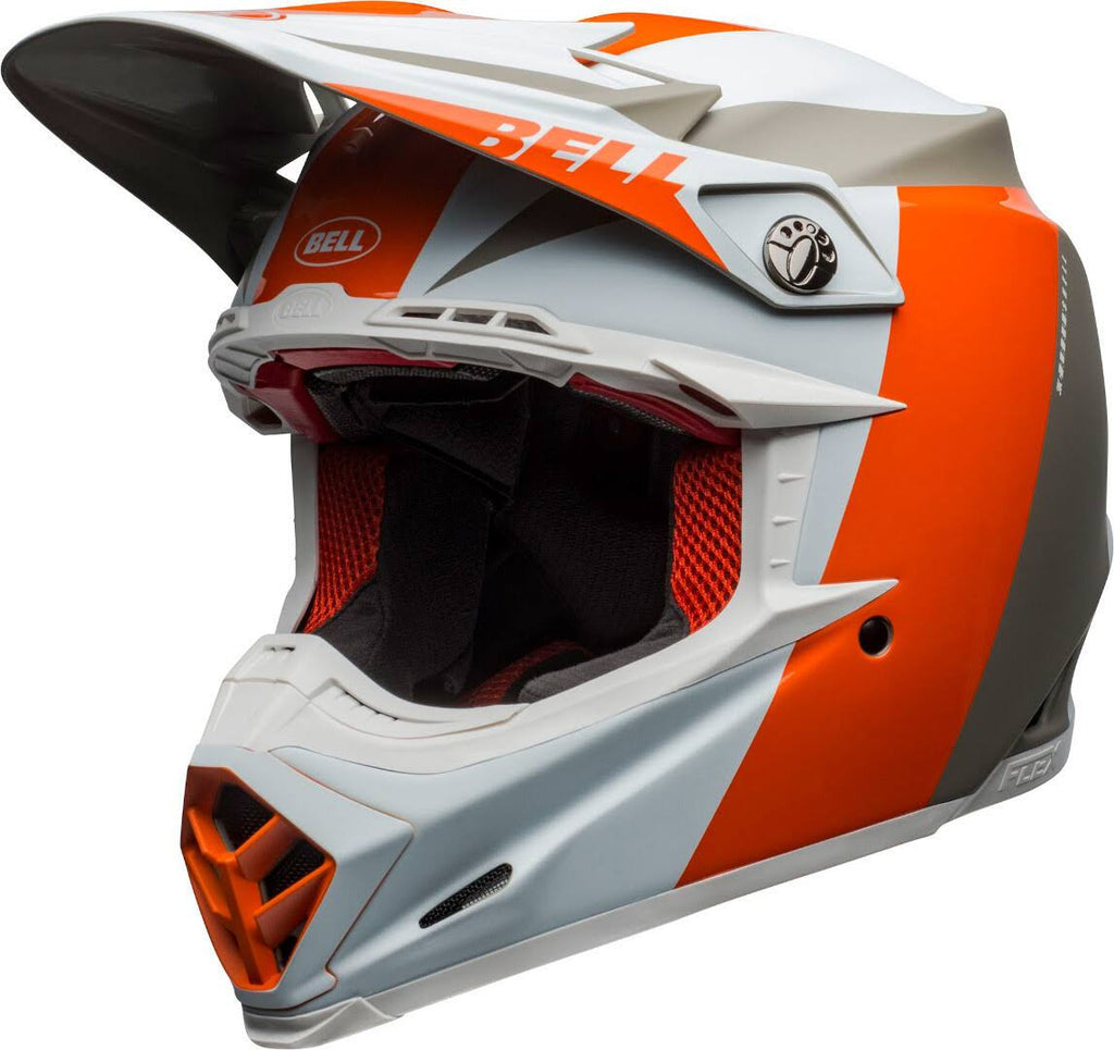 White Orange Sand Moto-9 Helmet B54429