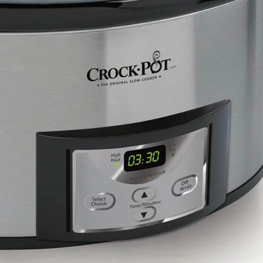 6 Quart Oval Slow Cooker Stainless Steel Q32188
