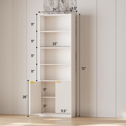 72" Tall 7 Tier Bookcase with Doors C504755