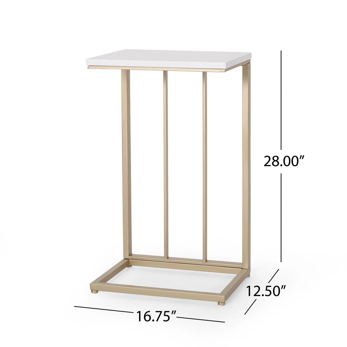 Set of 2 Champagne Gold White C Side Table N8111