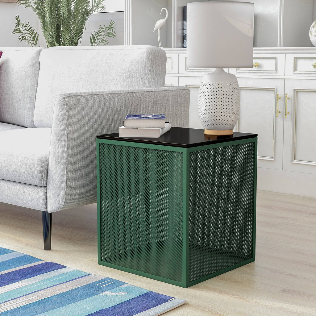 Gray Glass Top Side Table V301415