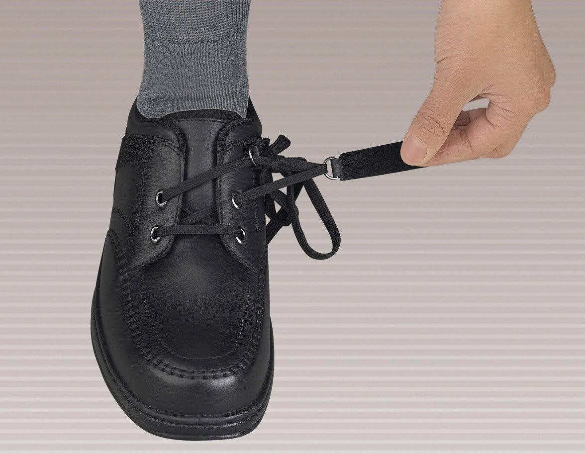 Black Leather Orthofeet Shoes S734