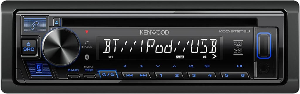 CD Car Stereo with Bluetooth, Single DIN, AM/FM Radio, USB Port, AUX Input L34341