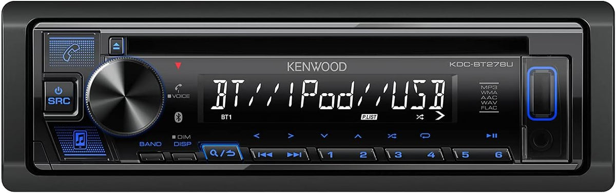 CD Car Stereo with Bluetooth, Single DIN, AM/FM Radio, USB Port, AUX Input L34341