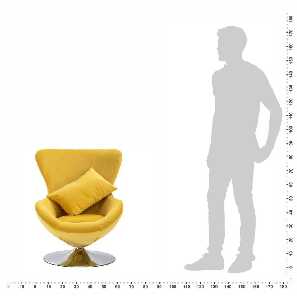 Swivel Egg Chair with Cushion Yellow C9844