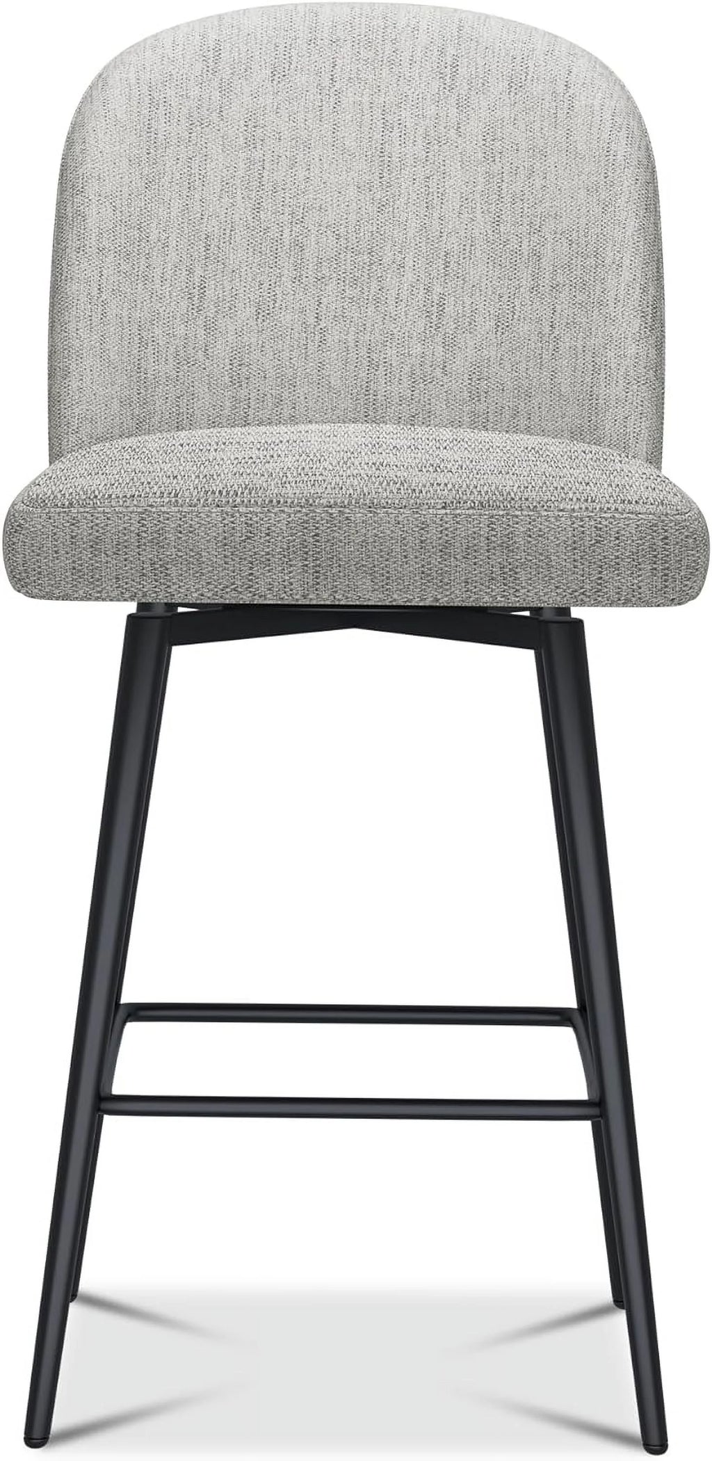 26 Inch Upholstered Swivel Bar Stools Set of 2 with Back and Metal Legs H574665