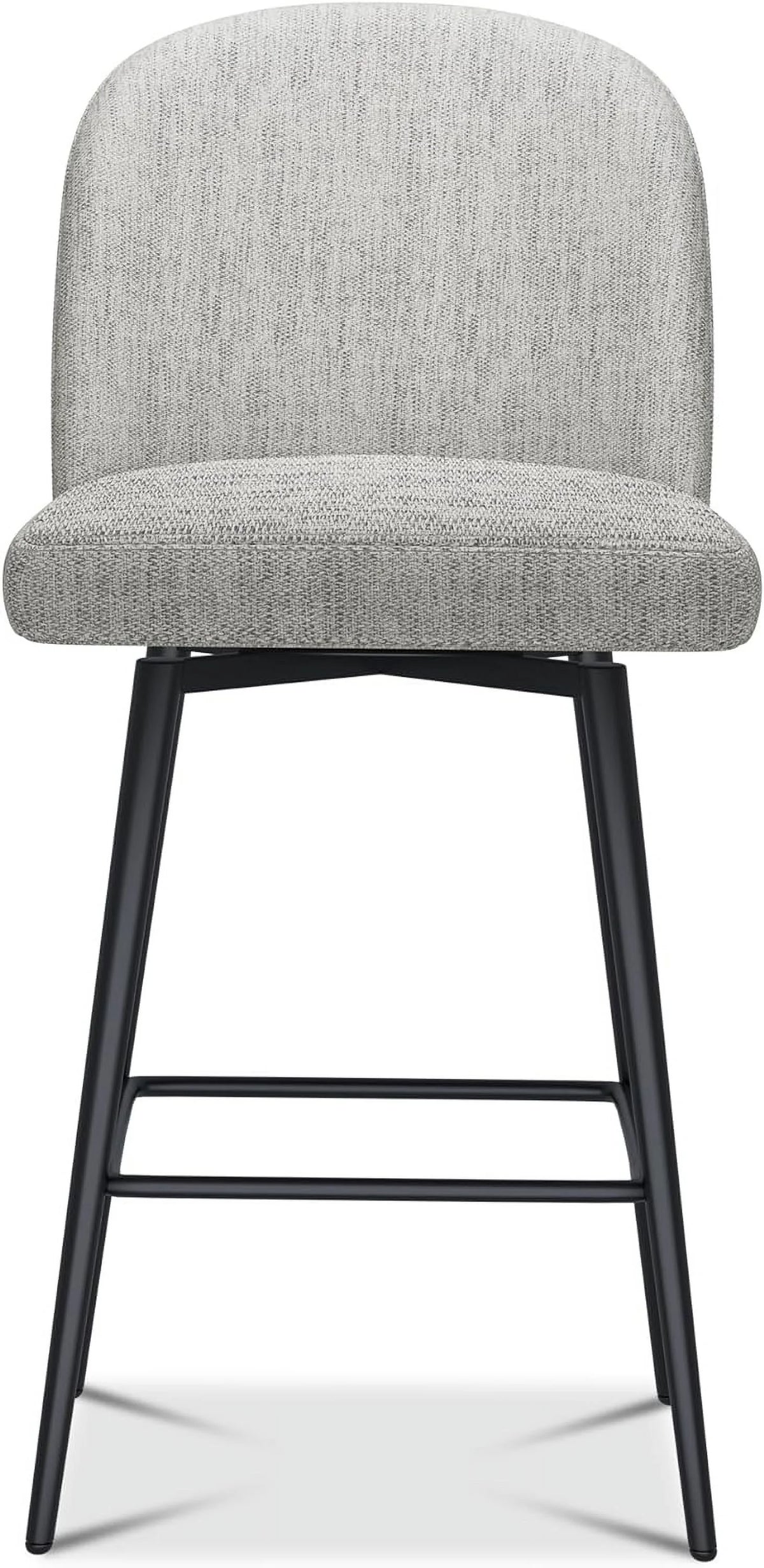 26 Inch Upholstered Swivel Bar Stools Set of 2 with Back and Metal Legs H574665