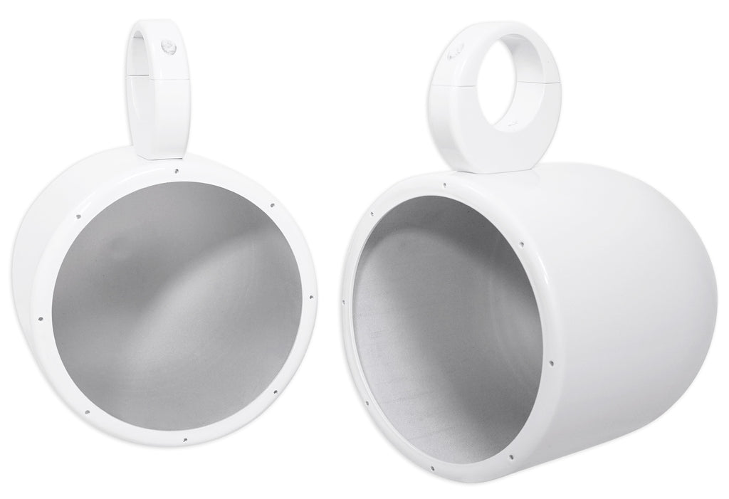 White Aluminum Wakeboard Tower Speaker Pods with Covers J50620