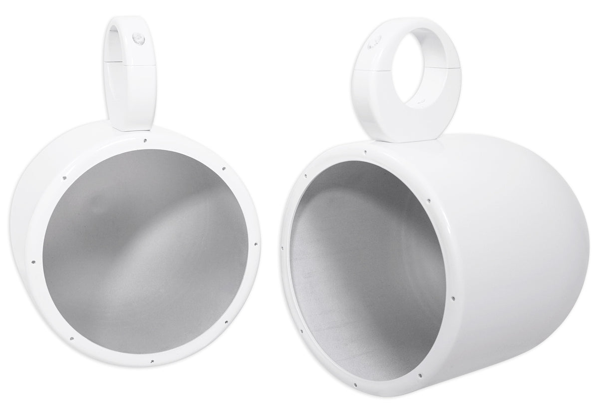 White Aluminum Wakeboard Tower Speaker Pods with Covers J50620