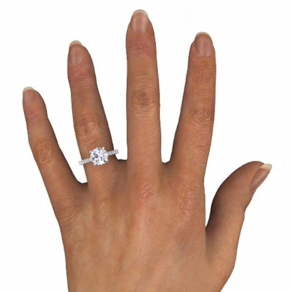14K White Gold Moissanite Engagement Ring I25538
