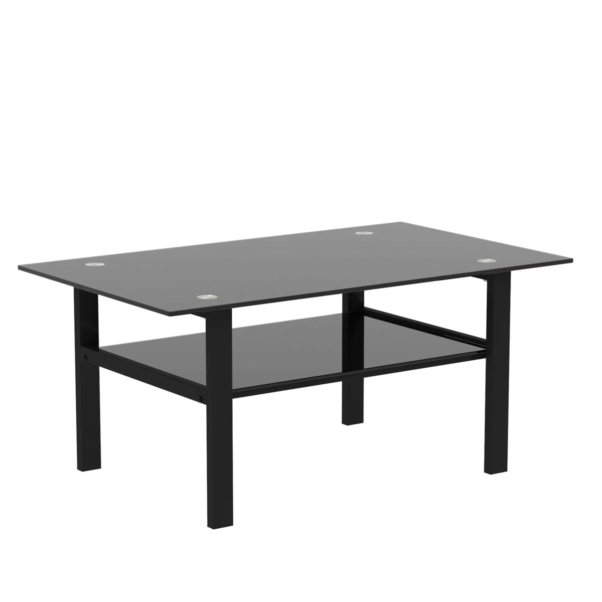 Glass Square Coffee Table Black U833