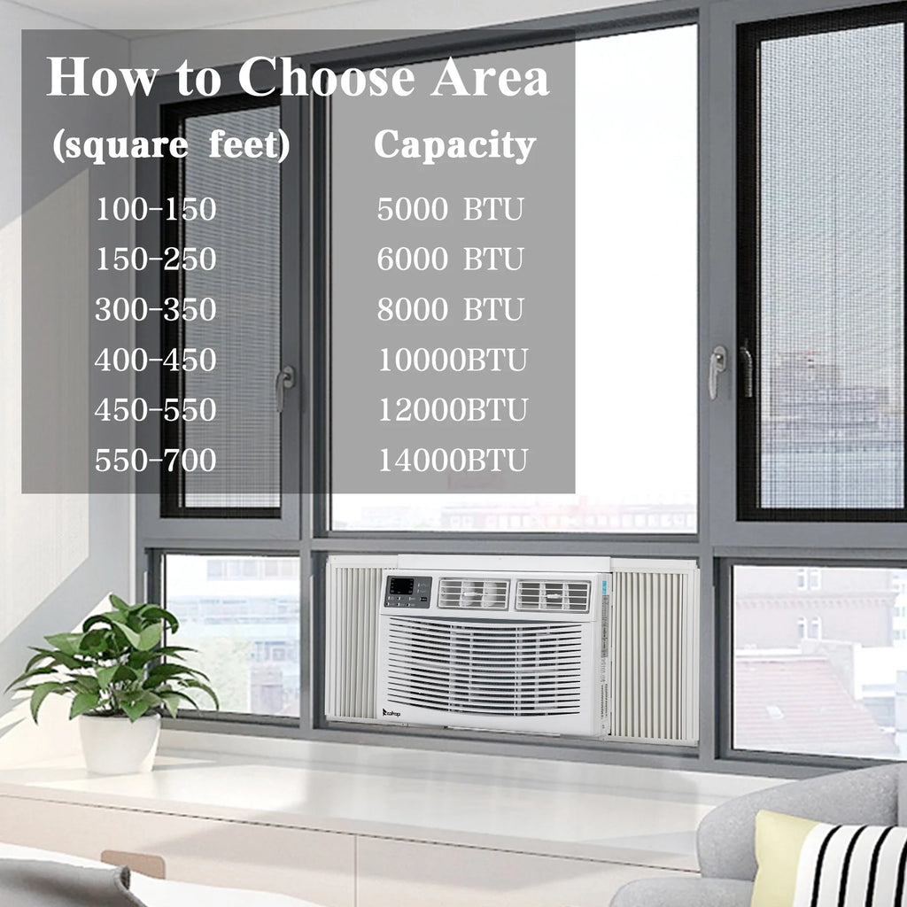 12000BTU 110V Window-Mounted Remote Control Air Conditioner, White N114