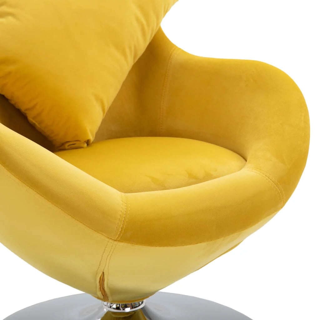 Swivel Egg Chair with Cushion Yellow C9844