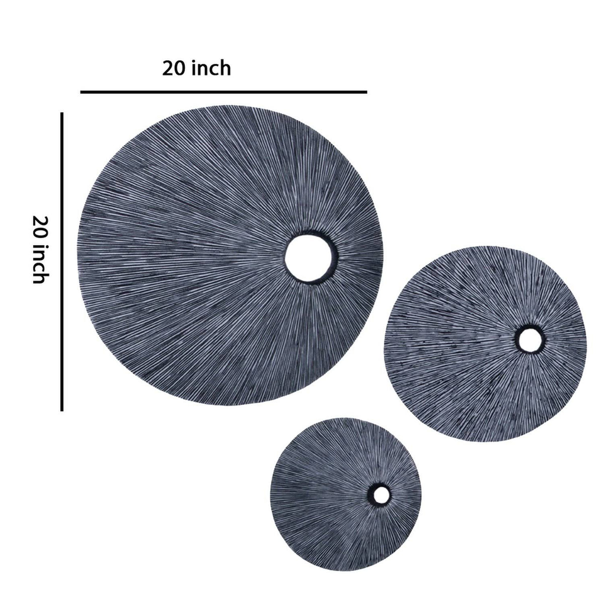 Medium Gray Round Sandstone Wall Decor G25367