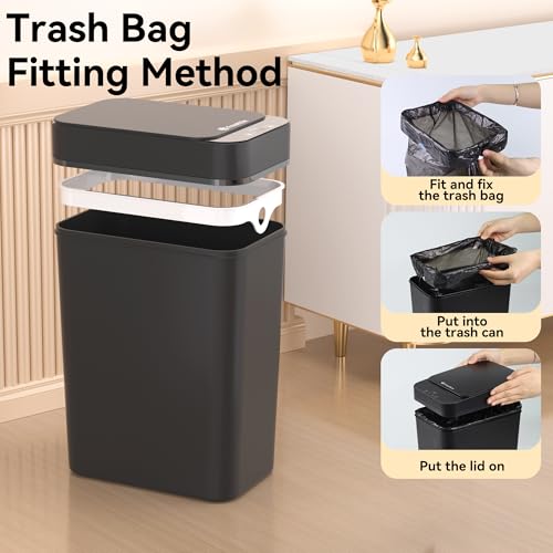 3 Pack 2.6 Gallon Touchless Motion Sensor Trash Can Y9147