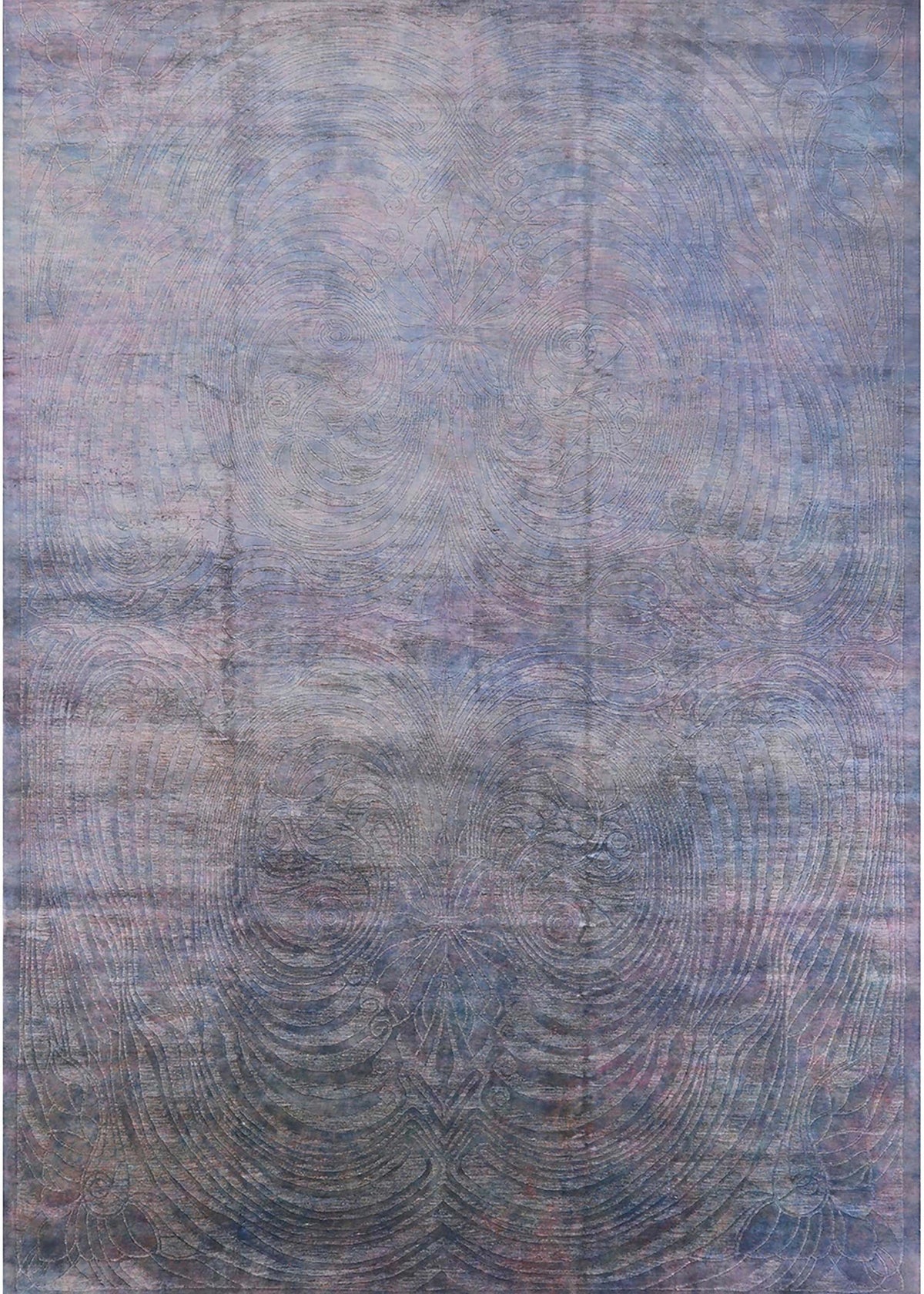 Blue Gray Rectangle Area Rug O48996