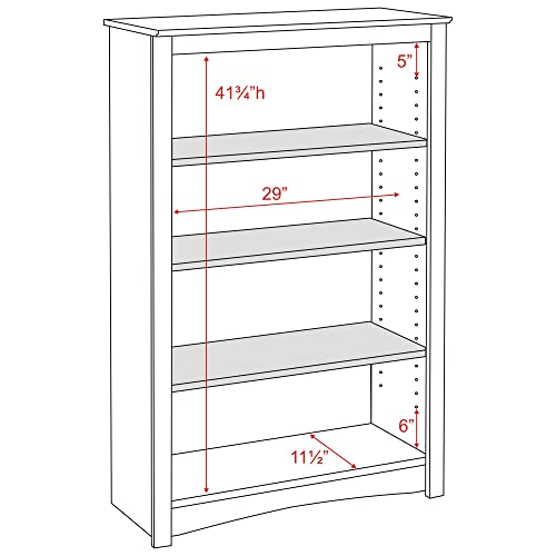 White 6-Tier Bookcase with 2 Adjustable Shelves R859